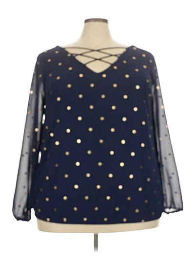 Pre-owned Torrid Long Sleeve Blouse In Blue