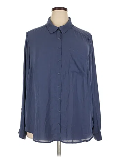 Pre-owned Torrid Long Sleeve Blouse In Blue