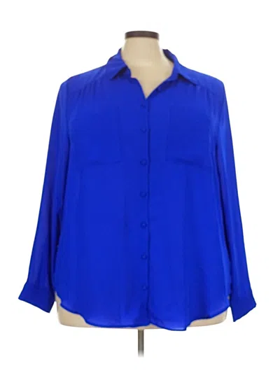 Pre-owned Torrid Long Sleeve Blouse In Blue
