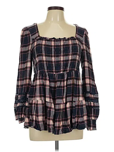 Pre-owned Torrid Long Sleeve Blouse In Blue