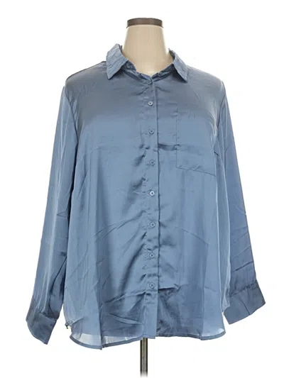 Torrid Long Sleeve Blouse In Blue