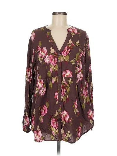 Pre-owned Torrid Long Sleeve Blouse In Brown