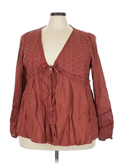 Pre-owned Torrid Long Sleeve Blouse In Brown