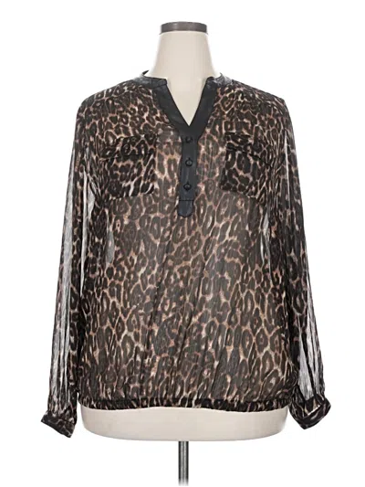 Pre-owned Torrid Long Sleeve Blouse In Brown