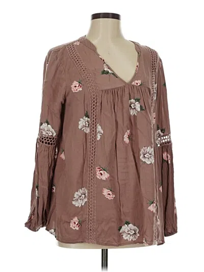 Pre-owned Torrid Long Sleeve Blouse In Brown