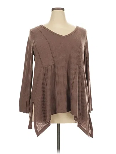 Pre-owned Torrid Long Sleeve Blouse In Brown