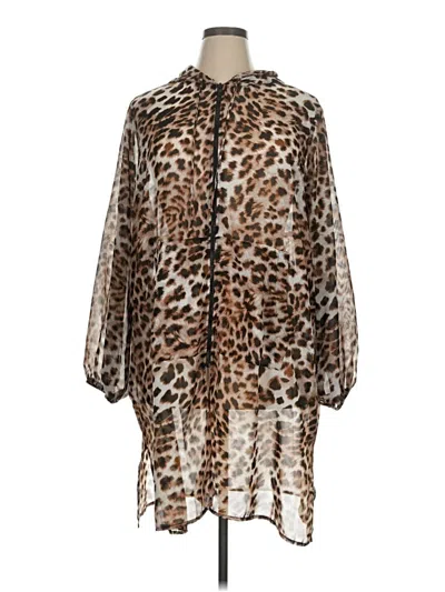 Torrid Long Sleeve Blouse In Brown