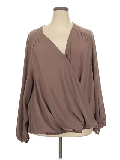 Pre-owned Torrid Long Sleeve Blouse In Brown