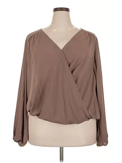 Pre-owned Torrid Long Sleeve Blouse In Brown