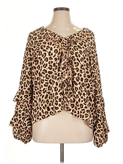 Pre-owned Torrid Long Sleeve Blouse In Brown