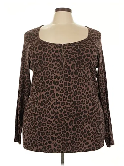 Pre-owned Torrid Long Sleeve Blouse In Brown