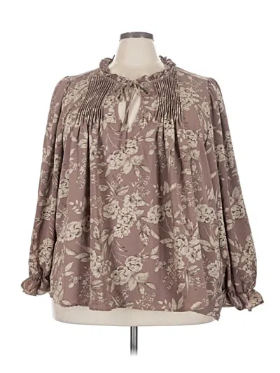Pre-owned Torrid Long Sleeve Blouse In Brown