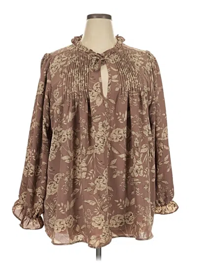Pre-owned Torrid Long Sleeve Blouse In Brown