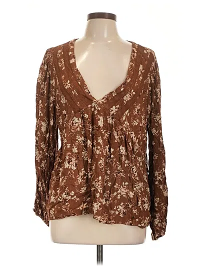 Pre-owned Torrid Long Sleeve Blouse In Brown