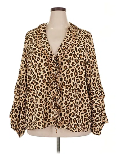 Pre-owned Torrid Long Sleeve Blouse In Brown