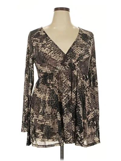 Pre-owned Torrid Long Sleeve Blouse In Brown