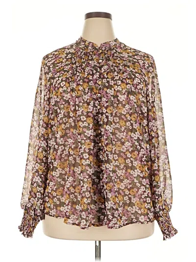 Pre-owned Torrid Long Sleeve Blouse In Brown