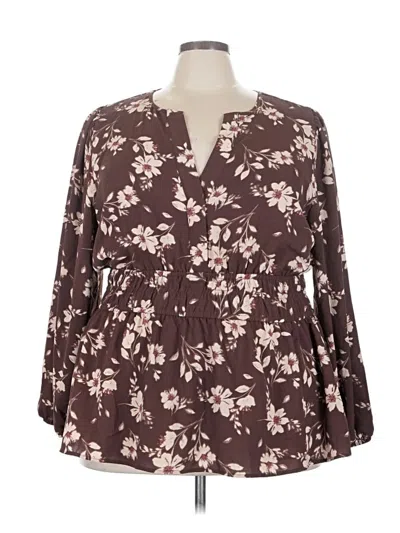Pre-owned Torrid Long Sleeve Blouse In Brown