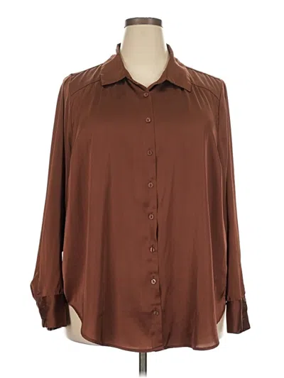 Pre-owned Torrid Long Sleeve Blouse In Brown