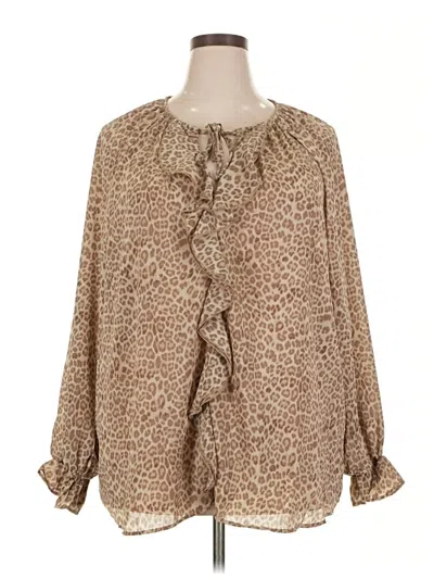 Torrid Long Sleeve Blouse In Brown
