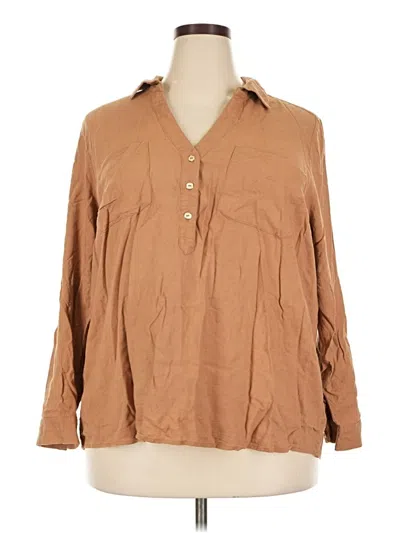 Pre-owned Torrid Long Sleeve Blouse In Brown