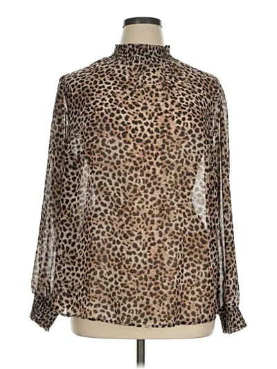 Pre-owned Torrid Long Sleeve Blouse In Brown