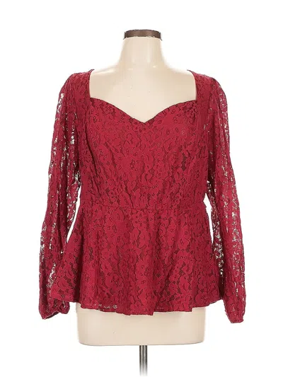 Pre-owned Torrid Long Sleeve Blouse In Burgundy
