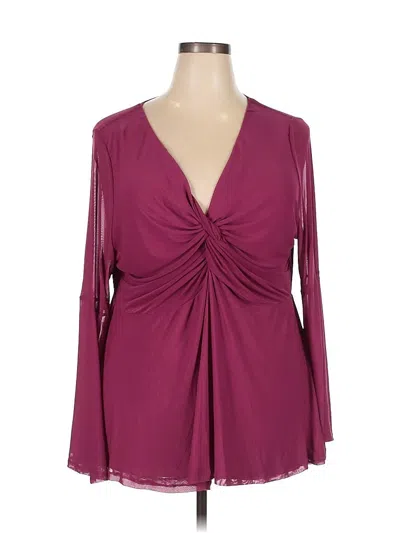 Pre-owned Torrid Long Sleeve Blouse In Burgundy