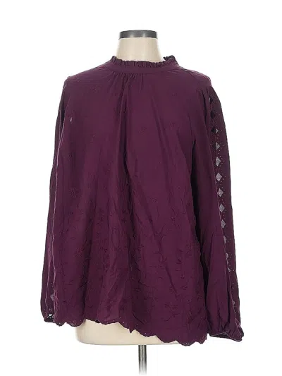 Pre-owned Torrid Long Sleeve Blouse In Burgundy