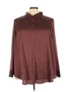 Torrid Long Sleeve Blouse In Burgundy