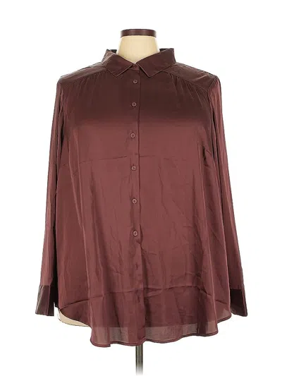 Torrid Long Sleeve Blouse In Burgundy