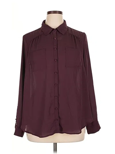 Pre-owned Torrid Long Sleeve Blouse In Burgundy