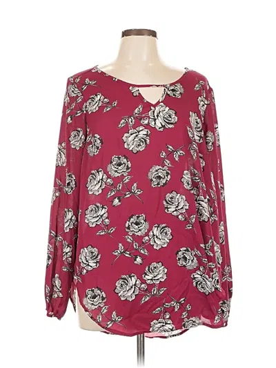 Pre-owned Torrid Long Sleeve Blouse In Burgundy