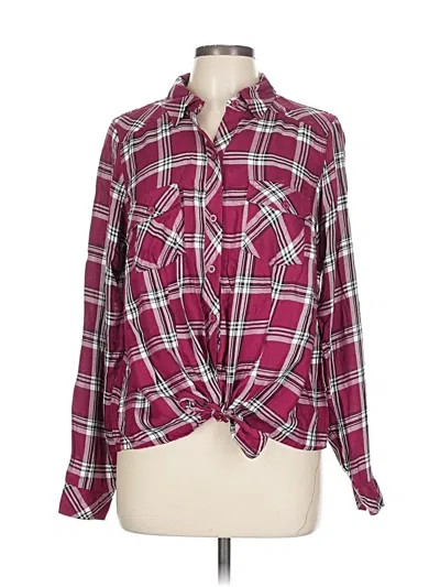 Pre-owned Torrid Long Sleeve Blouse In Burgundy