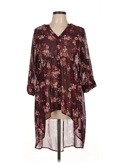Pre-owned Torrid Long Sleeve Blouse In Burgundy