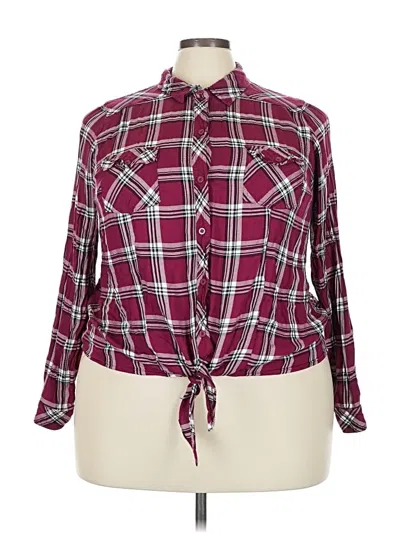 Pre-owned Torrid Long Sleeve Blouse In Burgundy