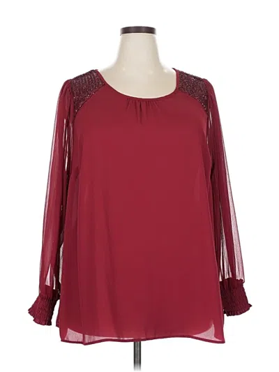Pre-owned Torrid Long Sleeve Blouse In Burgundy