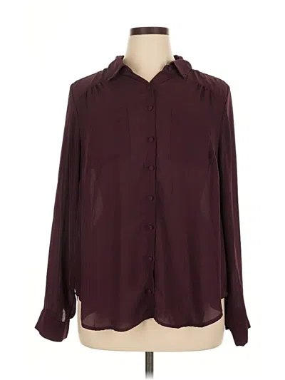 Pre-owned Torrid Long Sleeve Blouse In Burgundy