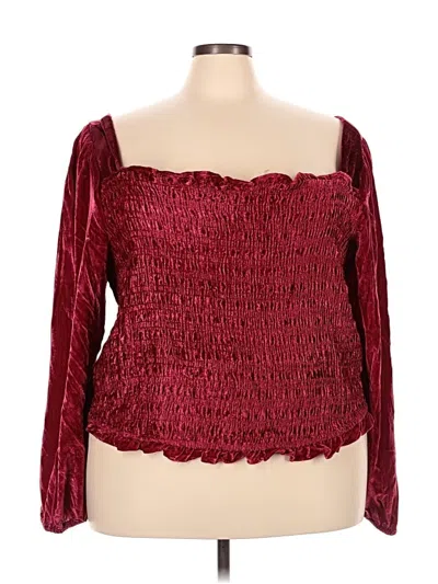 Torrid Long Sleeve Blouse In Burgundy