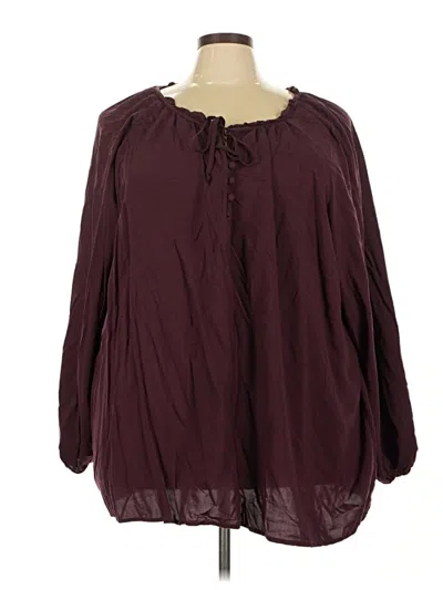 Pre-owned Torrid Long Sleeve Blouse In Burgundy