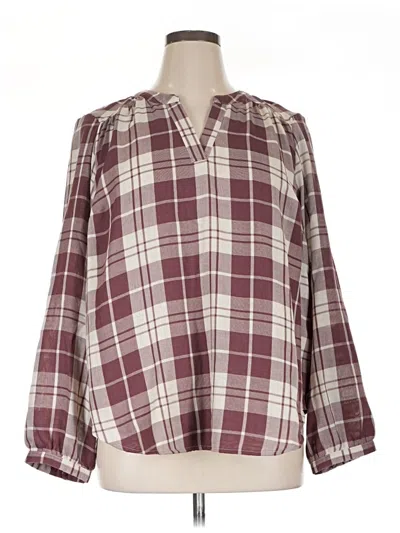 Pre-owned Torrid Long Sleeve Blouse In Burgundy