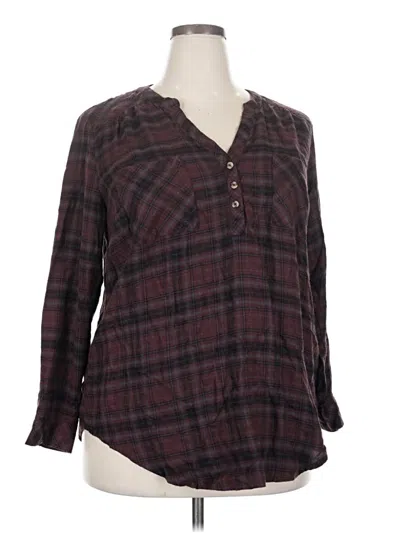 Pre-owned Torrid Long Sleeve Blouse In Burgundy
