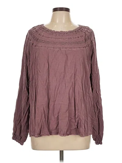 Pre-owned Torrid Long Sleeve Blouse In Burgundy