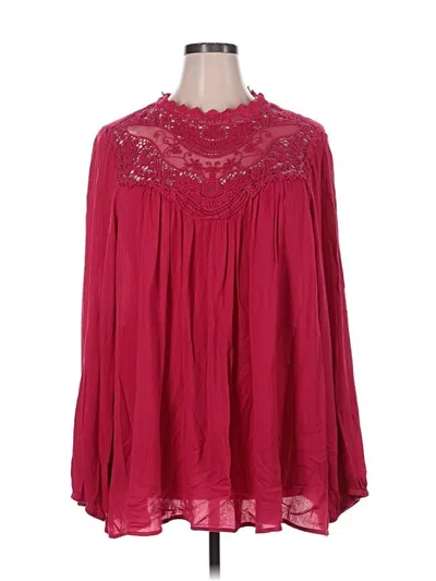 Pre-owned Torrid Long Sleeve Blouse In Burgundy