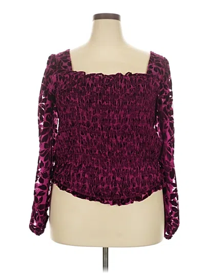 Pre-owned Torrid Long Sleeve Blouse In Burgundy