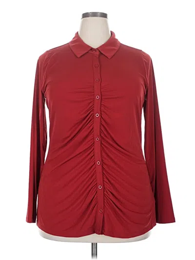 Torrid Long Sleeve Blouse In Burgundy