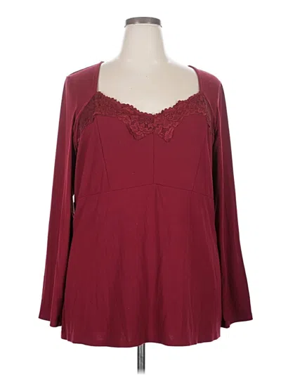 Pre-owned Torrid Long Sleeve Blouse In Burgundy