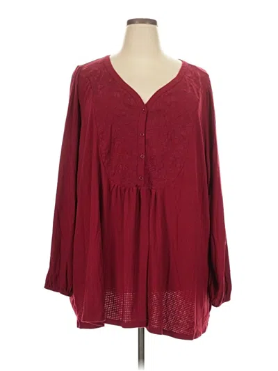 Pre-owned Torrid Long Sleeve Blouse In Burgundy