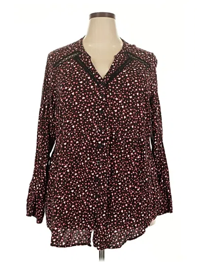 Pre-owned Torrid Long Sleeve Blouse In Burgundy