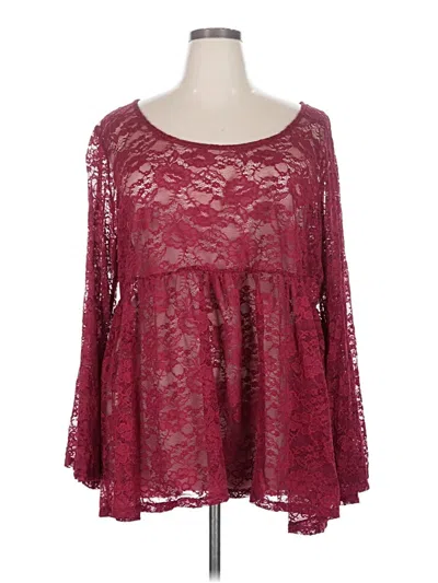 Pre-owned Torrid Long Sleeve Blouse In Burgundy